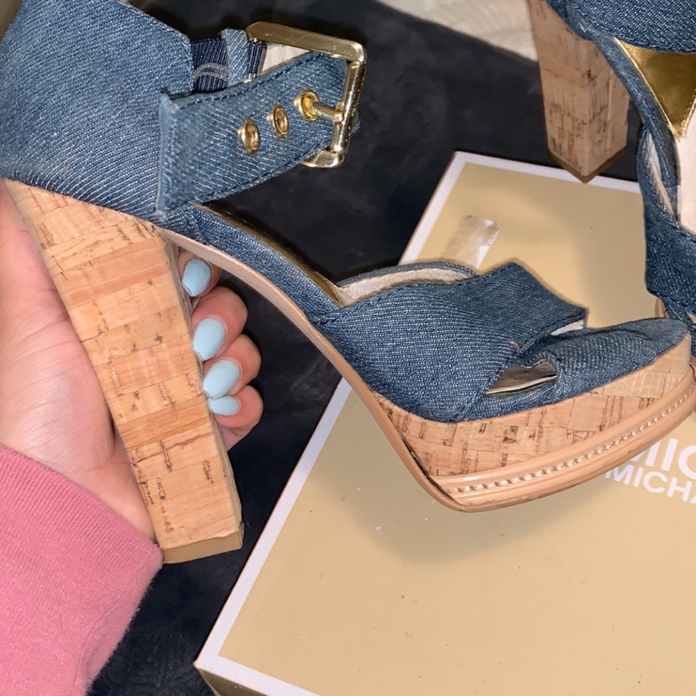 Michael Kors denim heels